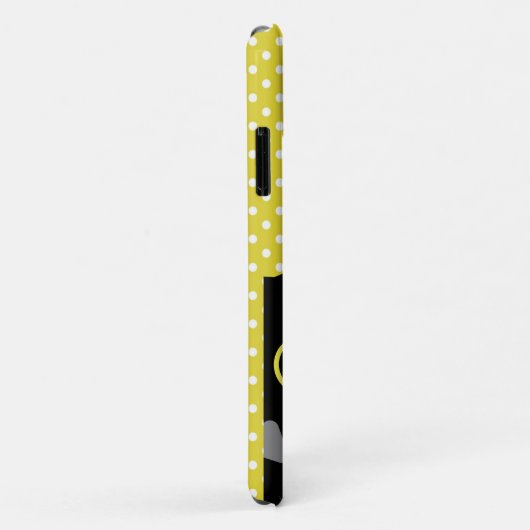 Curieuze zwarte kat gele wandelwand gepersonalisee Case-Mate iPhone case (Achterkant/rechts)