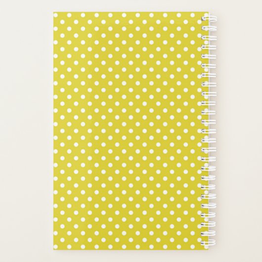 Curieuze zwarte kat gele wandelwand gepersonalisee planner (Achterkant)