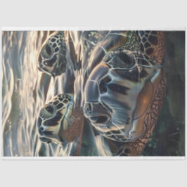 Curios Trio Schildpadden van de Deep Decoupage Tissuepapier