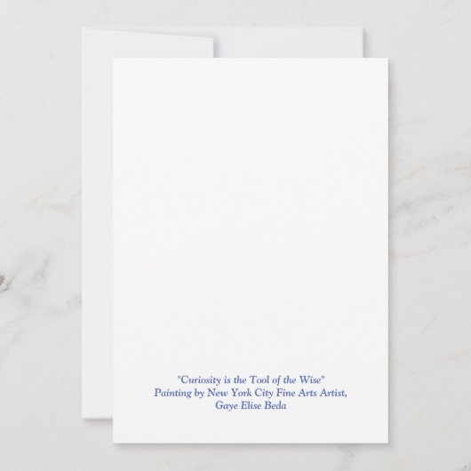 Curiositeit is het Hulpmiddel van het Wijs Kaart (Achterkant)