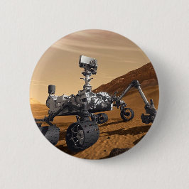 Curiositeit Mars Rover, Planetaire Ruimtemissie, Ronde Button 5,7 Cm