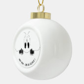 Curiositeit Oyes - Smile - Jouw tekst / kleuren Keramische Bal Ornament (Rechts)
