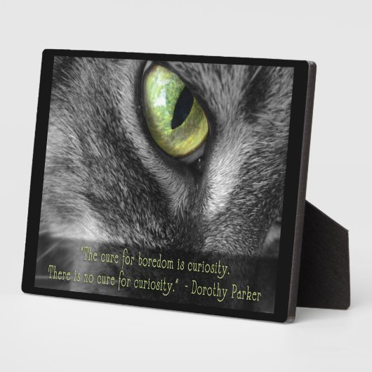 Curiosity Cat met Parker quote plaque Fotoplaat (Zijkant)
