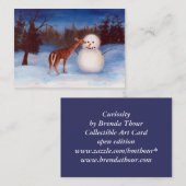Curiosity Deer en Snowman Art Card Visitekaartje (Voorkant / Achterkant)