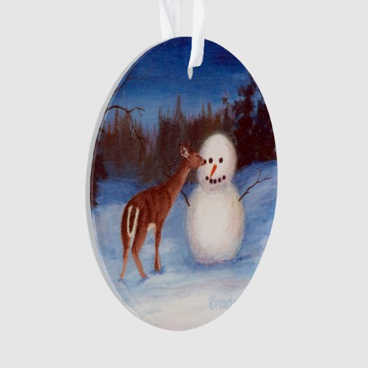 Curiosity Deer en Snowman Ornament (voorkant)