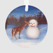 Curiosity Deer en Snowman Ornament (achterkant)