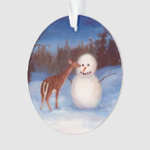 Curiosity Deer en Snowman Ornament (voorkant)