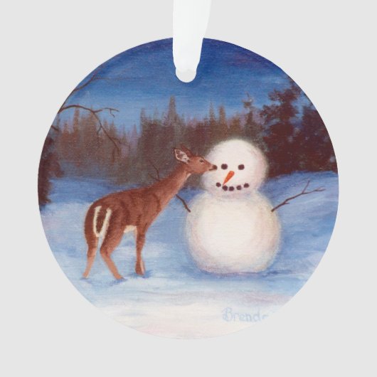 Curiosity Deer en Snowman Ornament (voorkant)