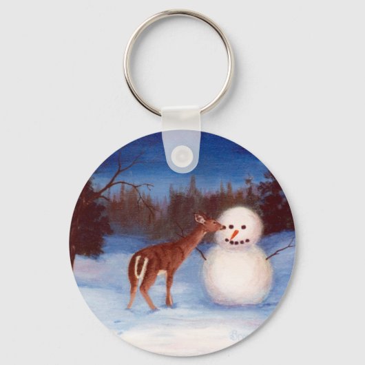 Curiosity Deer en Snowman Sleutelhanger (Voorkant)