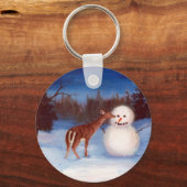 Curiosity Deer en Snowman Sleutelhanger (Voorkant)