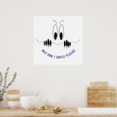 Curiosity Eyes Happy Poster - Uw tekst (Keuken)