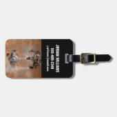 Curiosity Rover landt op het Marsoppervlak. Bagagelabel (Voorkant horizontaal)