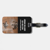 Curiosity Rover landt op het Marsoppervlak. Bagagelabel (Achterkant horizontaal)