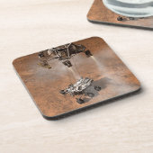 Curiosity Rover landt op het Marsoppervlak. Bier Onderzetter (Linkerzijde)