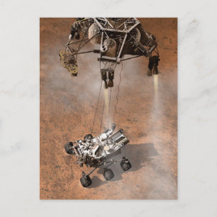 Curiosity Rover landt op het Marsoppervlak. Briefkaart