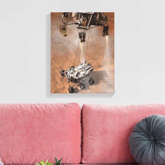 Curiosity Rover landt op het Marsoppervlak. Canvas Afdruk (Insitu (Woonkamer))
