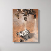 Curiosity Rover landt op het Marsoppervlak. Canvas Afdruk (Voorkant)