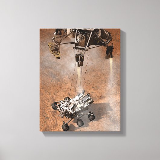 Curiosity Rover landt op het Marsoppervlak. Canvas Afdruk (Voorkant)