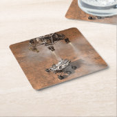 Curiosity Rover landt op het Marsoppervlak. Kartonnen Onderzetters (Schuin)