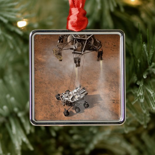 Curiosity Rover landt op het Marsoppervlak. Metalen Ornament (Boom)