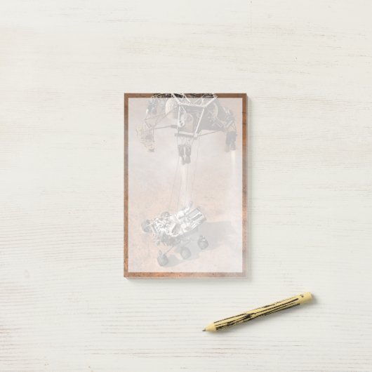 Curiosity Rover landt op het Marsoppervlak. Post-it® Notes (Op bureau)