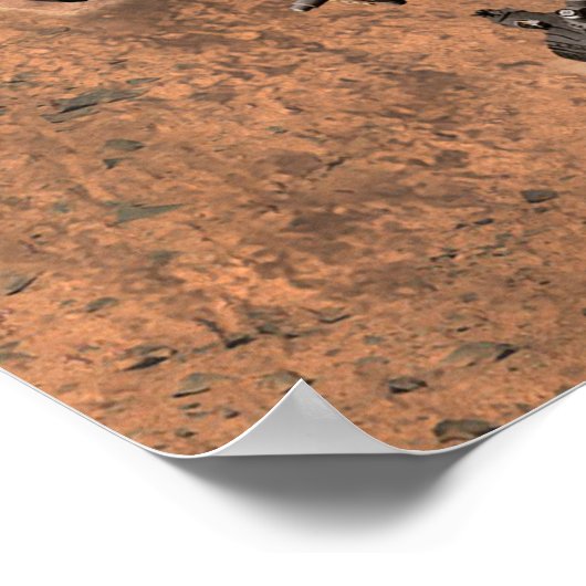 Curiosity Rover landt op het Marsoppervlak. Poster (Hoek)