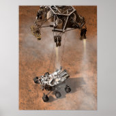 Curiosity Rover landt op het Marsoppervlak. Poster (Voorkant)