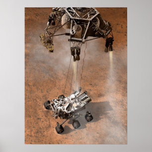 Curiosity Rover landt op het Marsoppervlak. Poster