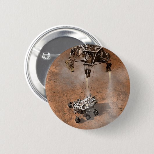 Curiosity Rover landt op het Marsoppervlak. Ronde Button 5,7 Cm (Voorkant /achterkant)