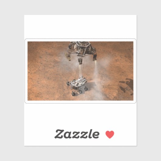 Curiosity Rover landt op het Marsoppervlak. Sticker (Vel)