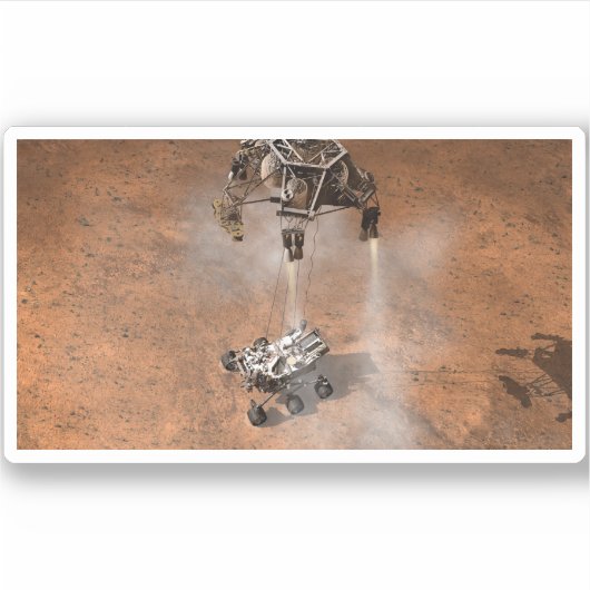 Curiosity Rover landt op het Marsoppervlak. Sticker (Voorkant)