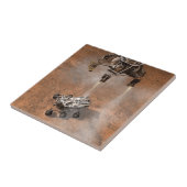 Curiosity Rover landt op het Marsoppervlak. Tegeltje (Zijkant)