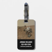 Curiosity Rover op het oppervlak van Mars. Bagagelabel (Achterkant verticaal)