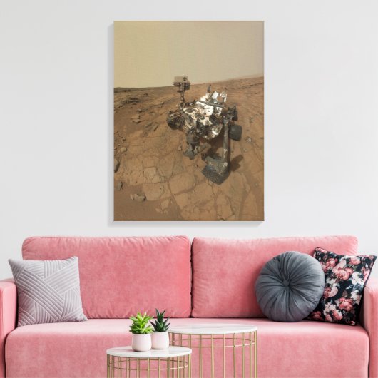Curiosity Rover op het oppervlak van Mars. Canvas Afdruk (Insitu (Woonkamer))