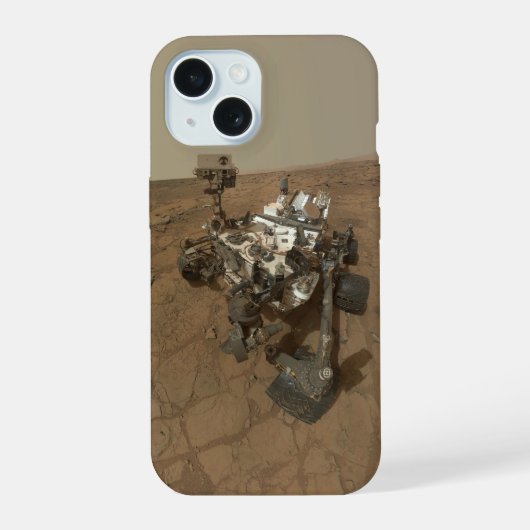 Curiosity Rover op het oppervlak van Mars. iPhone 15 Case (Achterkant)