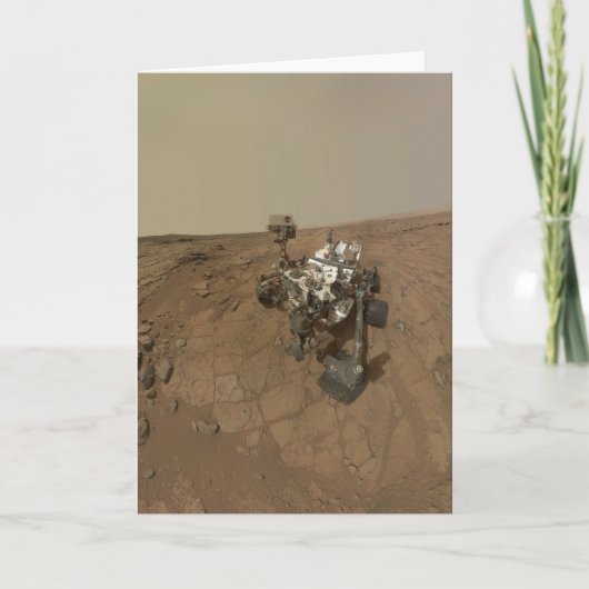 Curiosity Rover op het oppervlak van Mars. Kaart (Voorkant)