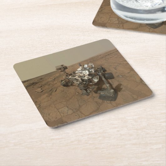 Curiosity Rover op het oppervlak van Mars. Kartonnen Onderzetters (Schuin)