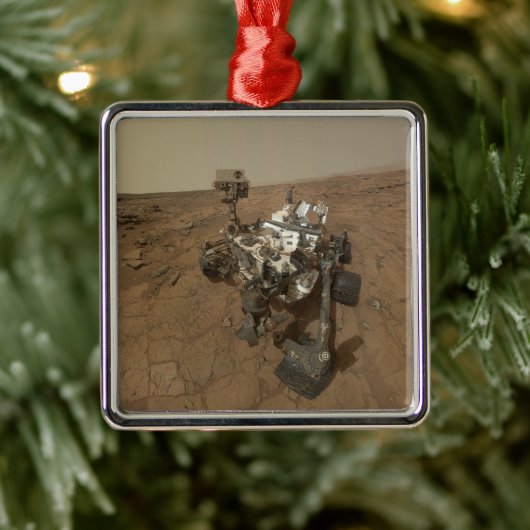 Curiosity Rover op het oppervlak van Mars. Metalen Ornament (Boom)