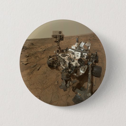 Curiosity Rover op het oppervlak van Mars. Ronde Button 5,7 Cm (Voorkant)