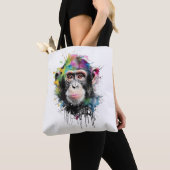 Curioso y colorido chimpancé tote bag (Dichtbij)