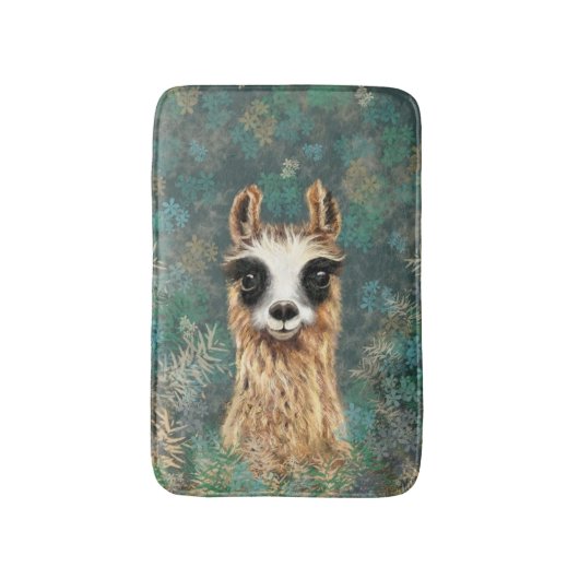 Curious Alpaca Funny Bath Mat (Voorkant Verticaal)