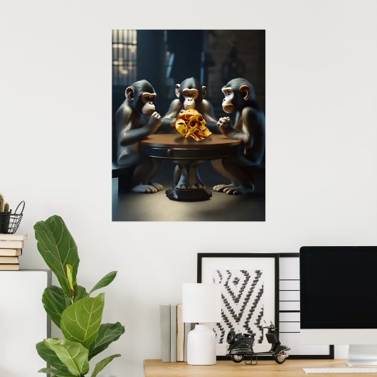 Curious Apes Poster (Thuiskantoor)