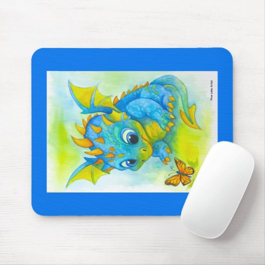 Curious Baby Dragon Mouse Pad Muismat (Met muis)