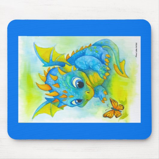 Curious Baby Dragon Mouse Pad Muismat (Voorkant)