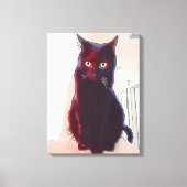 Curious Black Cat canvas print (Voorkant)