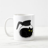 Curious Black Cat in Coffee Pot Mug Koffiemok (Links)