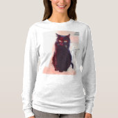 Curious Black Cat shirt (Voorkant)