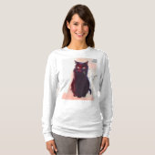 Curious Black Cat shirt (Voorkant volledig)