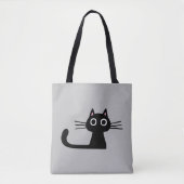 Curious Black Kitty Cat Kitten Fun Mode Tote Bag (Voorkant)