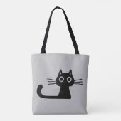 Curious Black Kitty Cat Kitten Fun Mode Tote Bag (Achterkant)